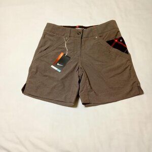 Nike Golf Dri-Fit Shorts Women's Taupe Size 6 Flat Front Bermuda